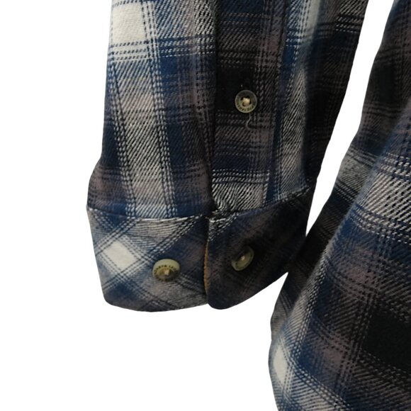 Legendary Whitetails Buck Camp Flannel Shirt XLT Blue Plaid Rugged Workwear - Picture 5 of 10